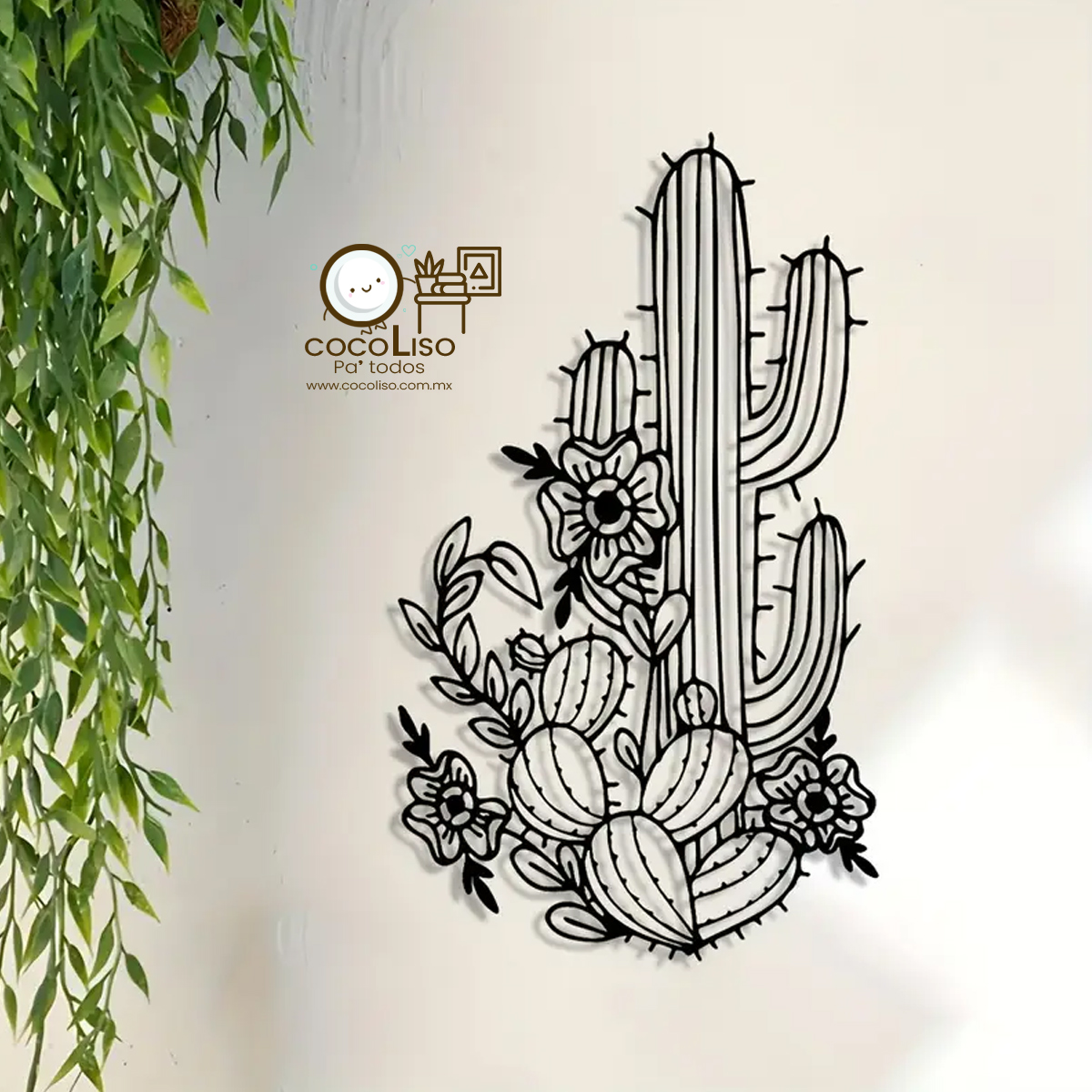 Cactus con nopalera y flores - Image 2