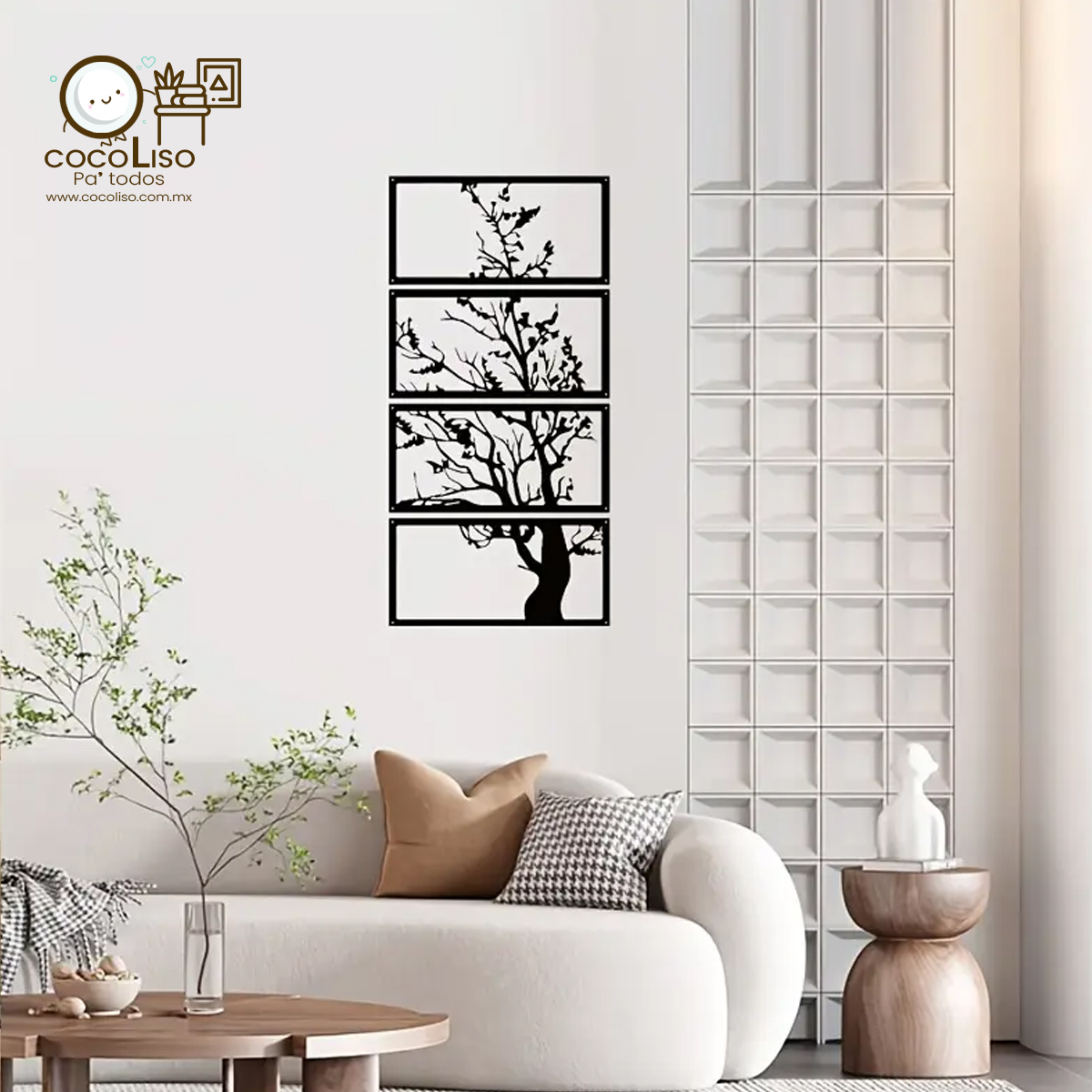 Cuadro seccionado árbol seco, set de 4 piezas - Image 3