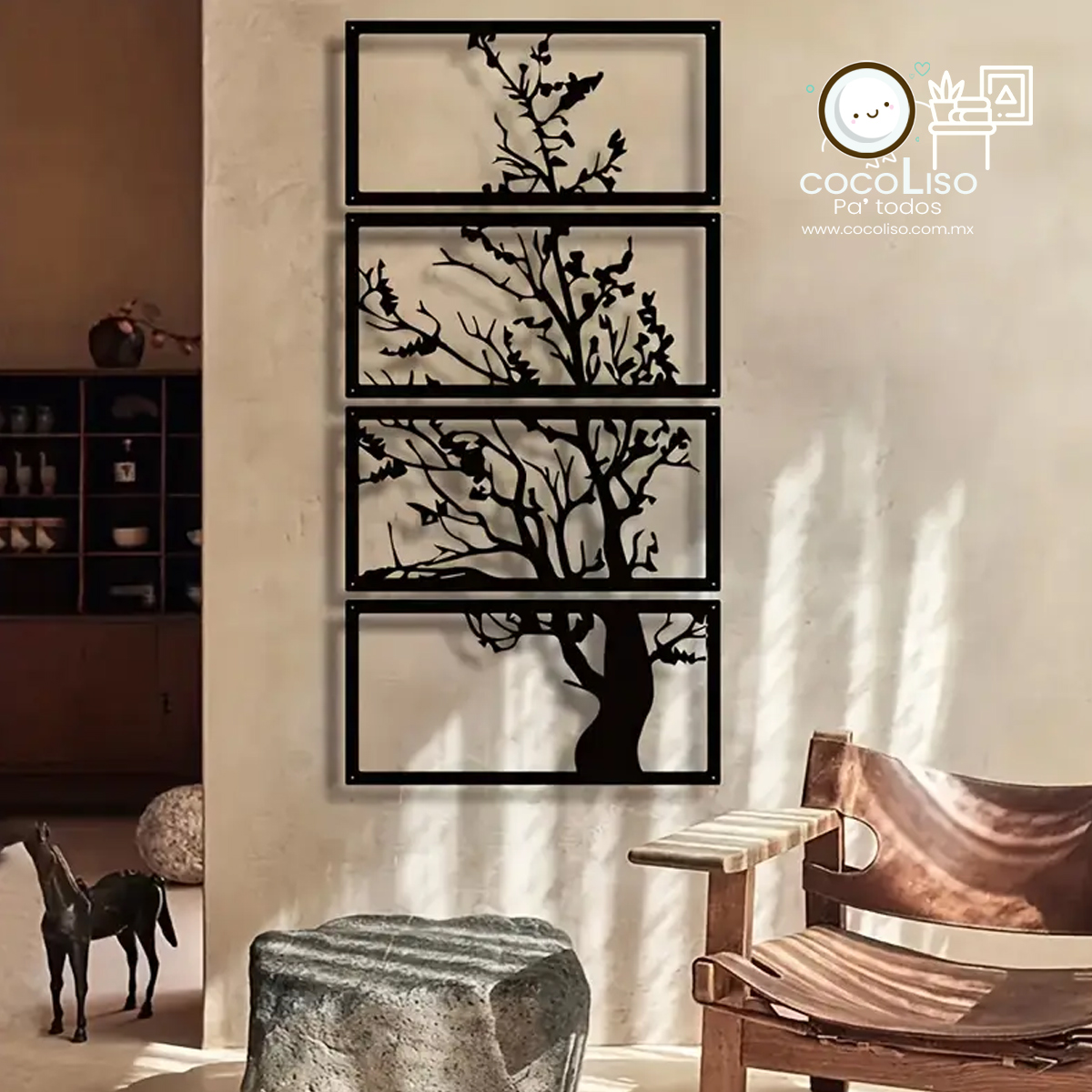 Cuadro seccionado árbol seco, set de 4 piezas - Image 2