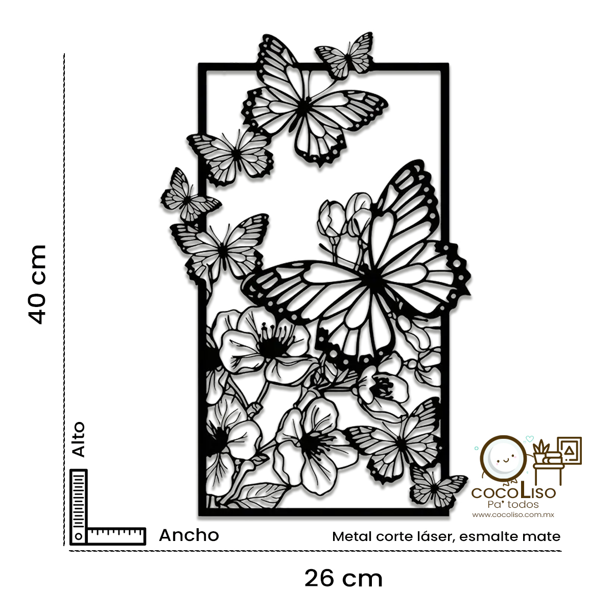 Cuadro de flores y mariposas