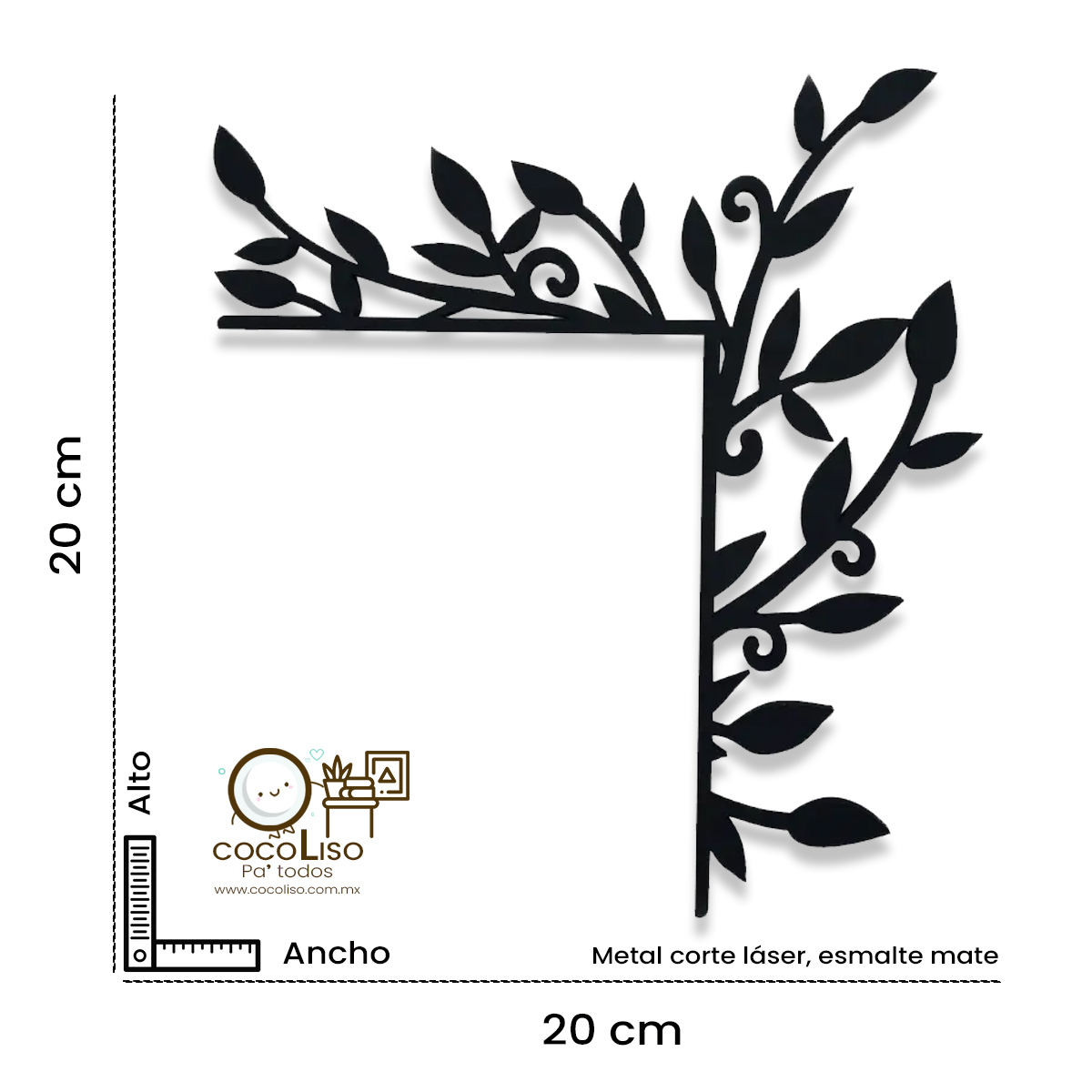 Esquina para puerta, ramas y hojas