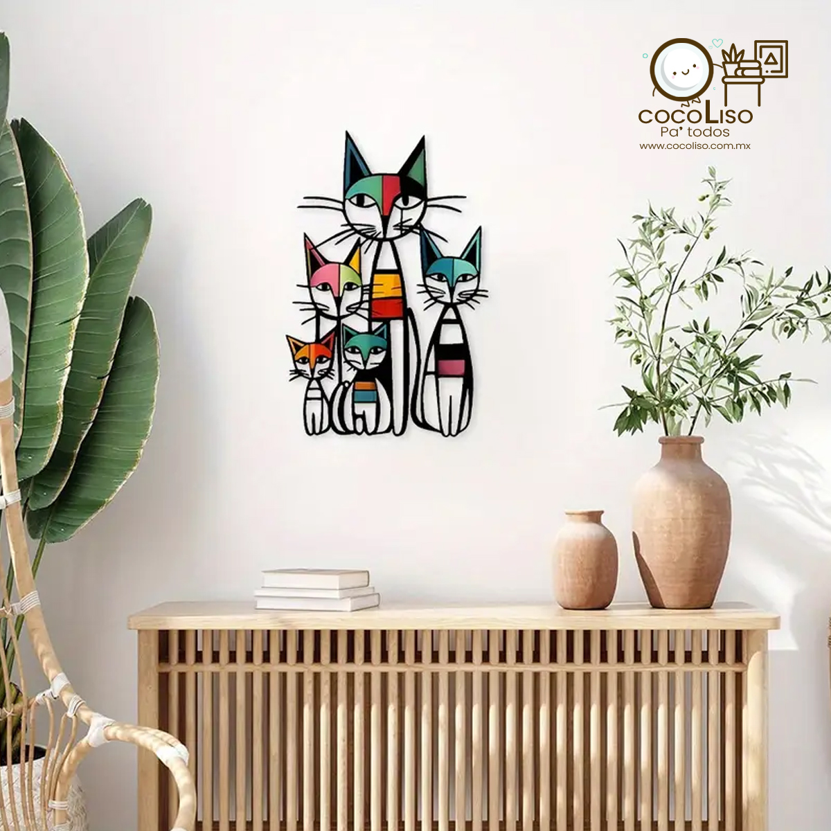 Familia de gatos abstractos, coloreados - Image 3