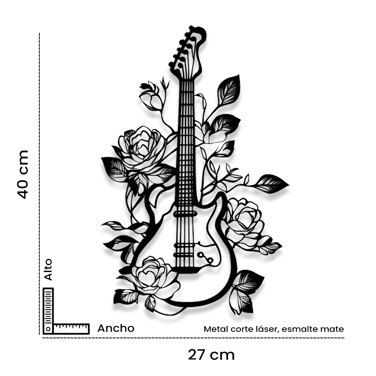 Guitarra eléctrica con rosas