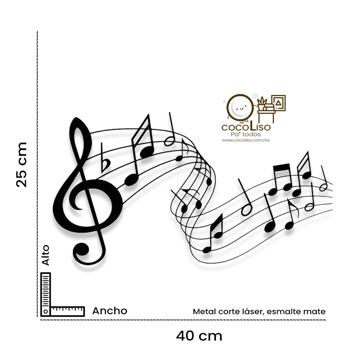 Notas en onda, modelo 1