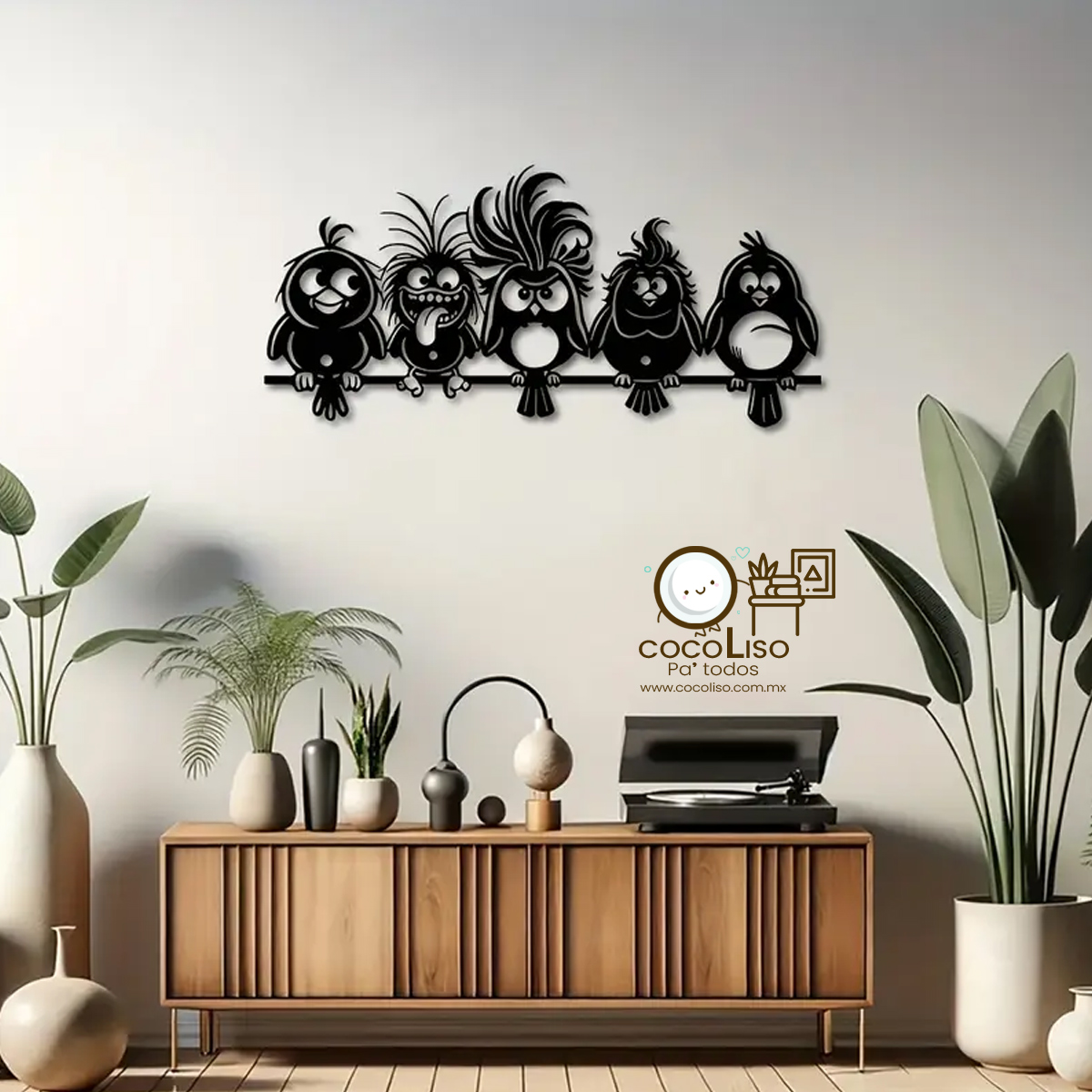 Pájaros locos en la cable de luz - Image 2