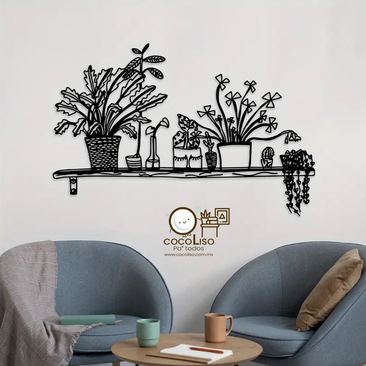 Repisa con 8 macetas varias - Image 3