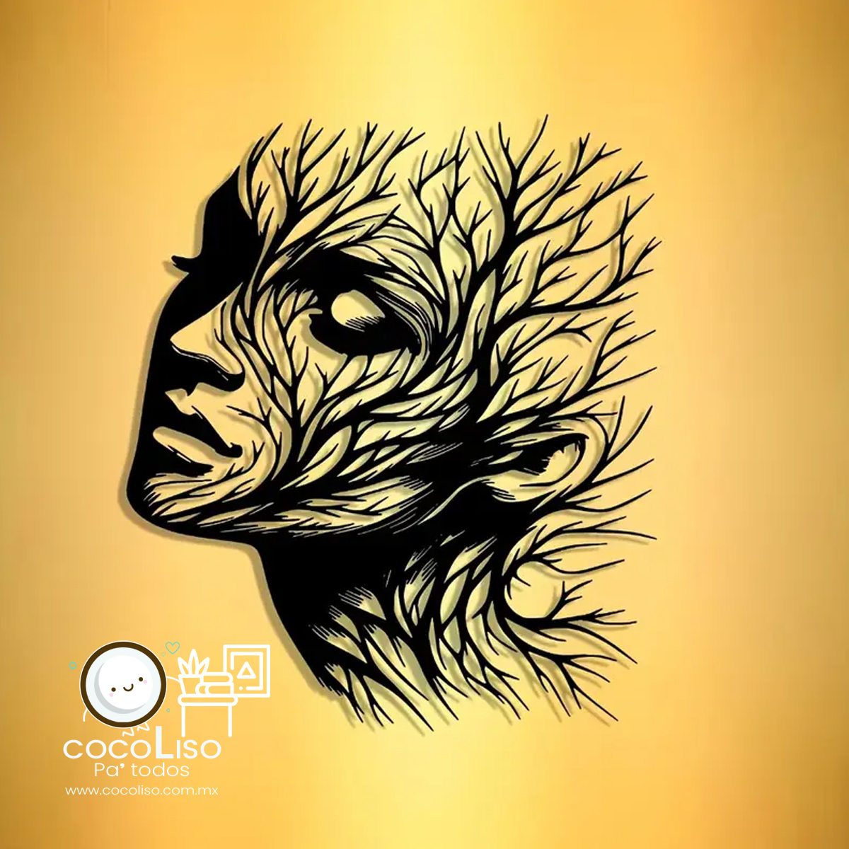 Rostro femenino 3/4, ramas - Image 2