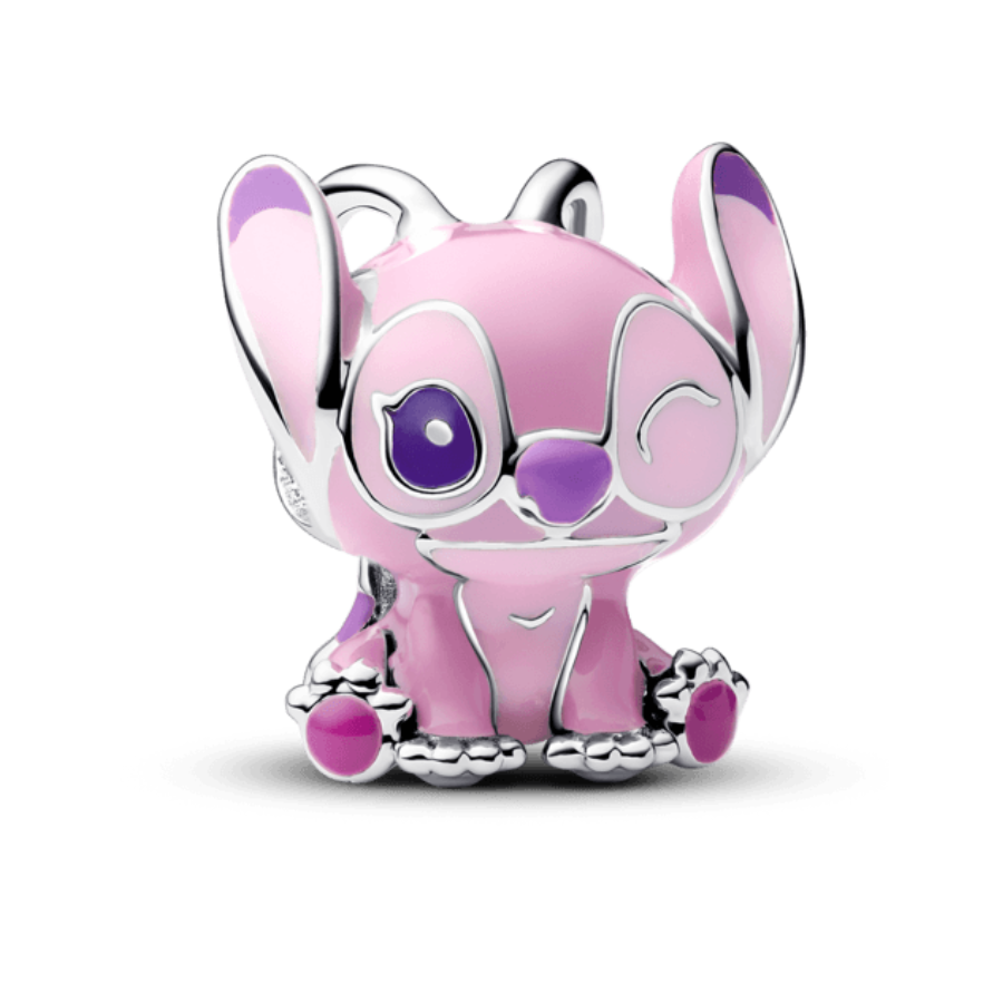 Charm Angel coloreado con resina rosa