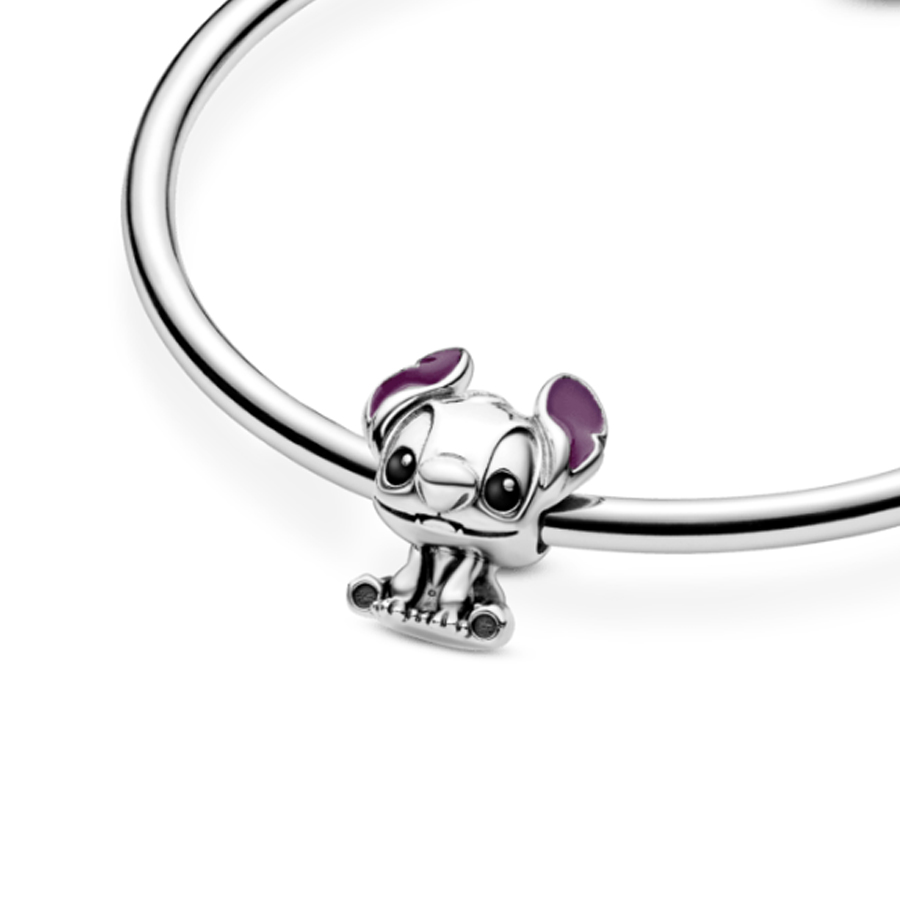 Charm Stitch orejas coloreado con resina rosa - Image 2