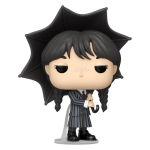 Funko Pop! Wednesday Addams con sombrilla y uniforme a rayas