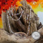 Juego cuentas de piedras naturales tonos pastel con mini casquillos - plata 925